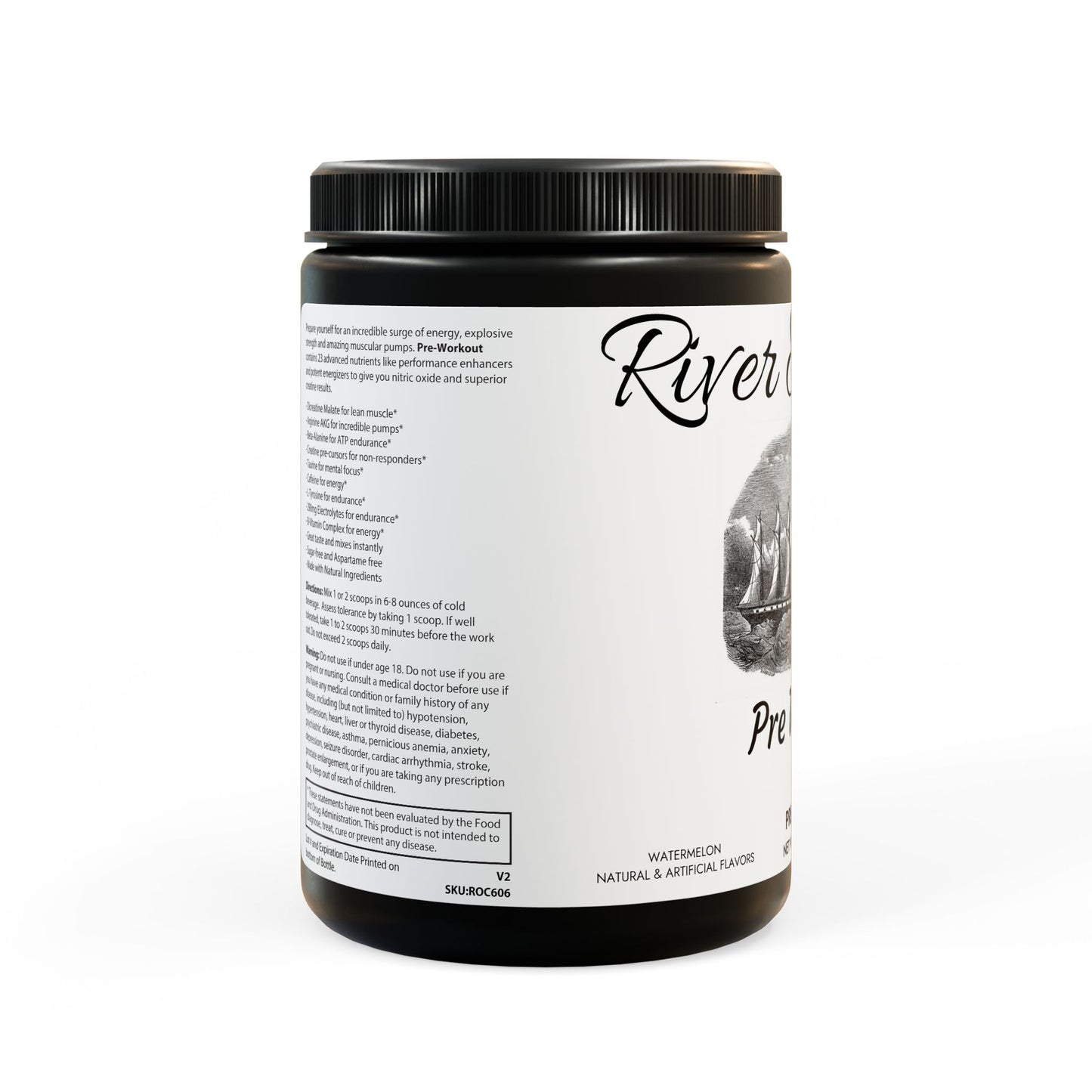 RIVER & SAND: Pre-Workout Supplement, Watermelon (300g, 10.58oz)